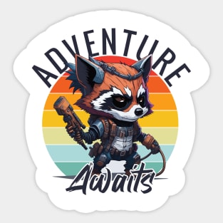 Raccoon adventure awaits Sticker